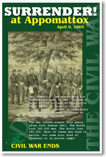 【中古】【未使用・未開封品】Civil War : Surrender at Appomattox、The Civil War Ends???教室ポスター