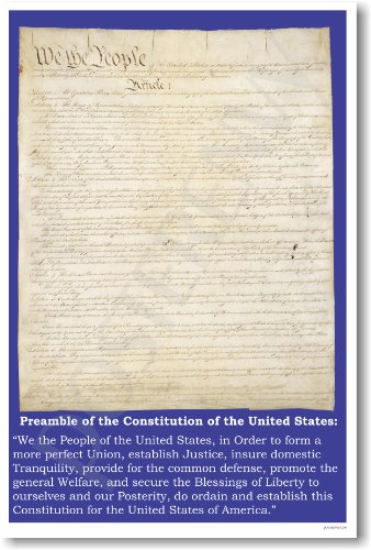 【中古】【未使用・未開封品】アメリカ政府: Theプリアンブルの憲法教室???ポスター