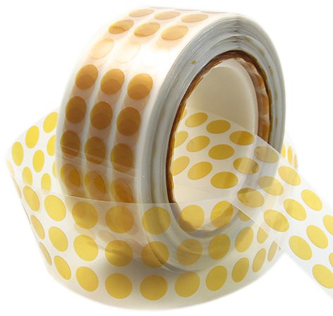 【中古】【未使用・未開封品】CS Hyde Company Kapton Tape, Silicone Adhesive with Liner, Amber, 1mm Thick, 1 Diameter, 500 Pieces per Roll by CS Hyde