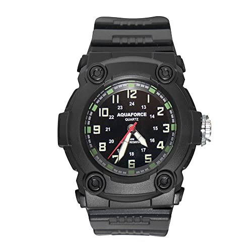 【中古】【未使用・未開封品】Aqua Force 47?mm直径クォーツCombat Watch,ブラックwithブラック面