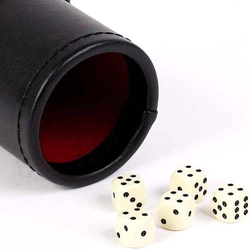 【中古】【未使用・未開封品】Wall Street プロフェッショナル レザレット ダイスカップ 5個 (16mm) ダイス付き