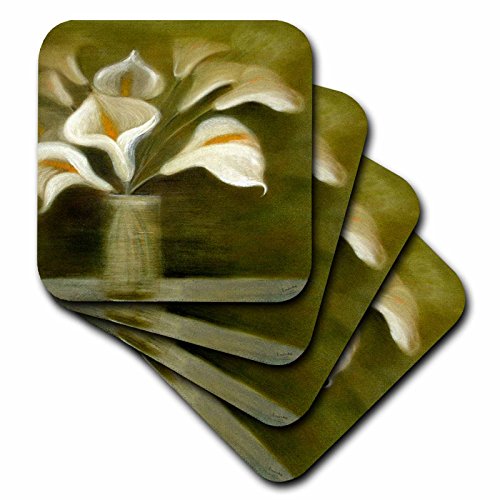 【中古】【未使用・未開封品】(set-of-4-Ceramic) - 3dRose cst_18262_3 Flowers Calla Lily Ceramic Tile Coasters, Set of 4