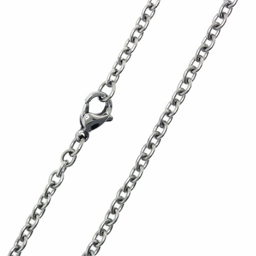 【中古】【未使用・未開封品】ステンレススチールケーブルチェーンネックレス 3.1mm (18インチ~36インチ), ステンレス鋼, 宝石なし。