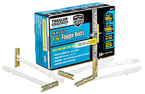 【中古】【未使用・未開封品】TOGGLER SNAPTOGGLE BB Toggle Anchor, Zinc-Plated Steel Channel, Made in US, 3/8 to 3-5/8 Grip Range, For 1/4-20 UNC Fastener Size (Pack