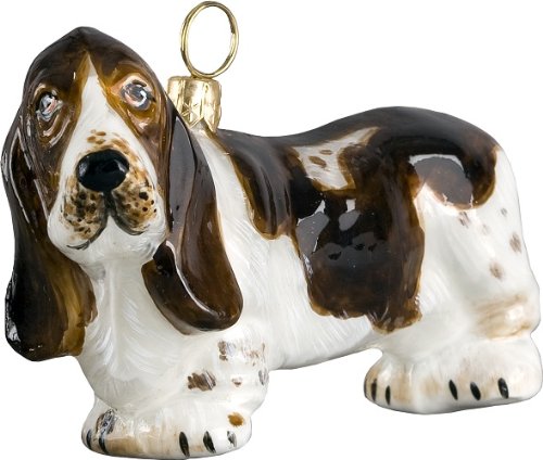 【中古】【未使用・未開封品】Joy to the World Collectibles European吹きガラスペットオーナメント、Basset Hound Standing｜AJIMURA-SHOP