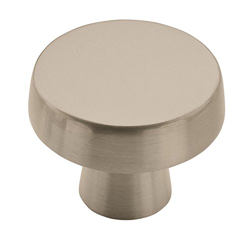 【中古】【未使用・未開封品】Amerock | キャビネットノブ | サテンニッケル | 直径1-5/8インチ (41mm) | ブラックロック | 1パック | 引き出しノブ | キャビネットハードウェ