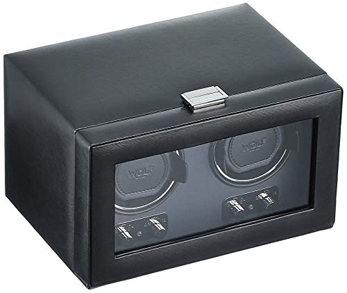 【中古】【未当て嵌める・未開封品】WOLF 270102 Heritage Double Watch Winder with Cover, Black