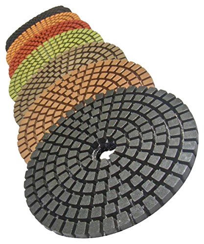 【中古】【未使用・未開封品】STADEA Premium Grade Wet 4 Diamond Polishing Pads Set + Rubber Backer For CONCRETE Polish by STADEA