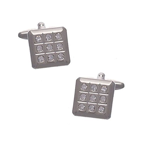 【中古】【未当て嵌める・未開封品】GavinシルバートーンクリスタルCufflinks