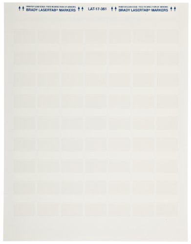 【中古】【未使用・未開封品】Brady LAT-17-361-1 1 Width x 1 Height, B-361B Self-Laminating Polyester, Matte Finish White/Translucent Laser Printable Label by Brady