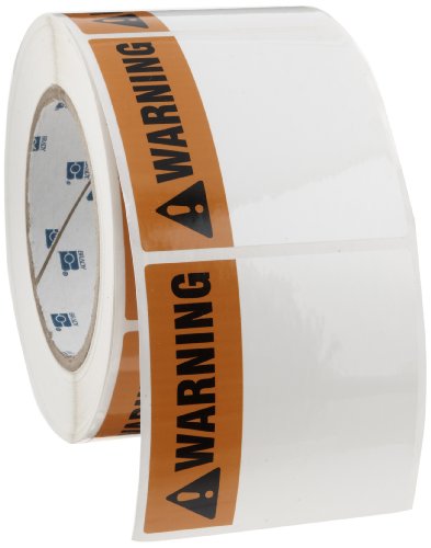 【中古】【未当て嵌める・未開封品】Brady THTEL-184-483-1-WA 3\" Width x 3\"" Height, B-483 Polyester, Orange with Black on White Warning Arc Flash Label (1000 per Roll)"