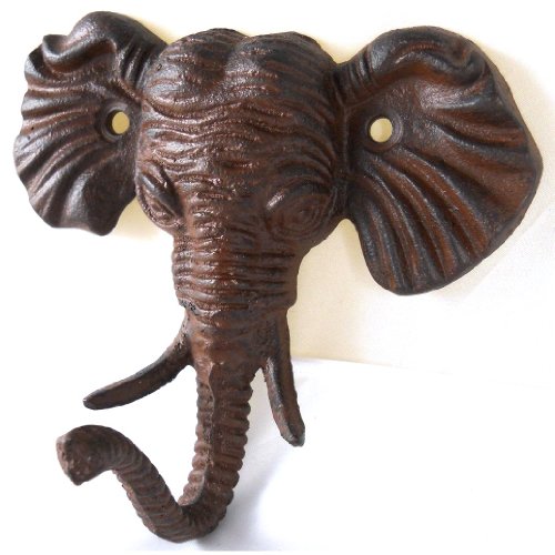 【中古】【未使用・未開封品】1 X Antiqued Reproduction Cast Iron Elephant Head Single Hook Wall Decor by Upper Deck