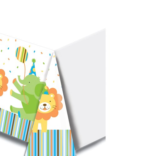 【中古】【未使用・未開封品】Sweet Safari Blue 1st Birthday Plastic Tablecover スウィートサファリブルー第1誕生日のプラスチックTablecover♪ハロウィン♪クリスマス♪｜AJIMURA-SHOP