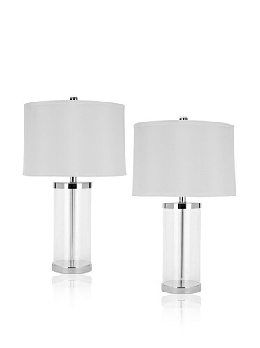 【中古】【未当て嵌める・未開封品】Safavieh Lighting Collection Jeanie 硝子円柱 25in 臥し所 リビングお部屋 介護ホーム 執務室 事務机 ナイト爵照明ランプ 一覧表照明ランプ