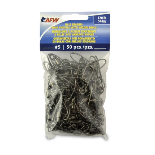 【中古】【未使用・未開封品】American Fishing Wire ブラックボールベアリングスナップスイベル(50ピース) サイズ5 120ポンドテスト｜AJIMURA-SHOP