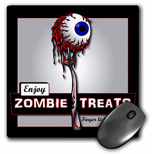 【中古】【未当て嵌める・未開封品】3dRose LLC 8 X 8 X 0.25in Zombies Treats 1 黒いこと 二十日鼠パッド (mp_25575_1)