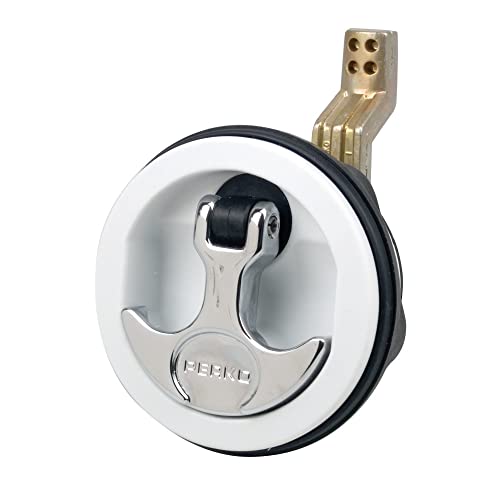 【中古】【未使用・未開封品】Perko Surface Mount& Latch - White Body, Chrome Handle, Offset Cam Bar, 1.9cm - 6cm