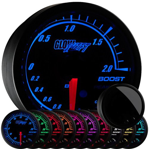 【中古】【未使用・未開封品】GlowShift Elite 10 Color 2.0 BAR Boost/Vacuum Gauge Kit - Includes Electronic Pressure Sensor - Black Dial - Tinted Lens - Peak Recall｜AJIMURA-SHOP