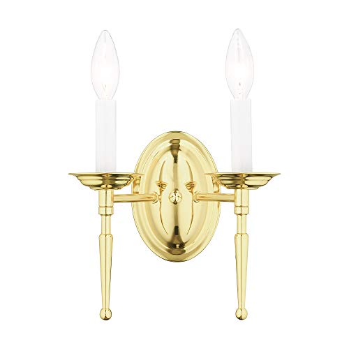 【中古】【未当て嵌める・未開封品】Livex Lighting 5122-02 Williamsburg 2-Light Wall Sconce, Polished Brass by Livex Lighting
