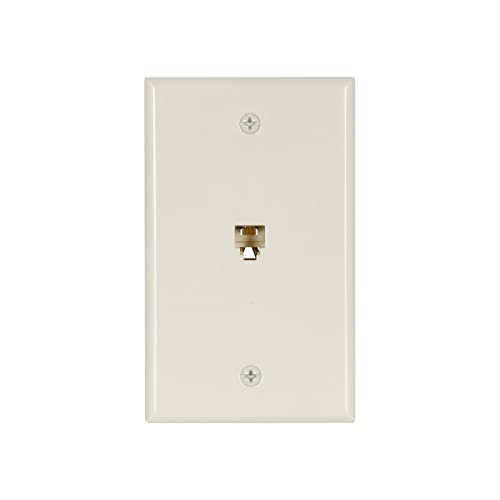 【中古】【未使用・未開封品】(Light Almond) - Eaton 3532-4LA Flush Mount Wallplate with Telephone Jack 4-Conductor, Light Almond
