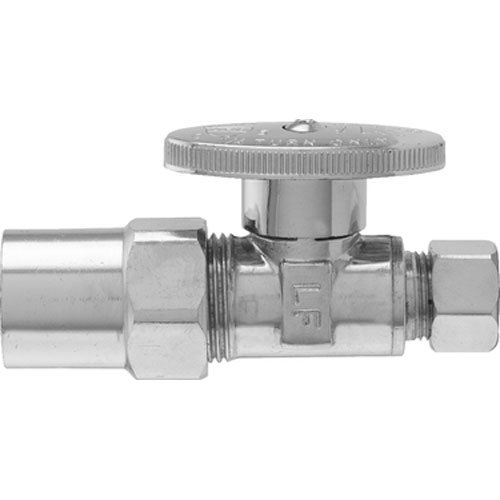 【中古】【未当てはめる・未開封品】Keeney 2881PCLF 1/2-Inch Nom CPVC by 3/8-Inch O.D. Lead Free Quarter Turn Straight Transition Valve, Chrome by Keeney Manufacturing