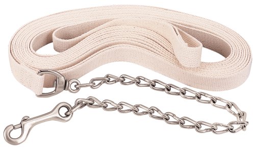 【中古】【未使用・未開封品】Weaver Leather Flat Cotton Lunge Line with Chain, White, 2.5cm x 8.2m