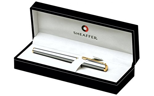【中古】【未使用・未開封品】Sheaffer Agio 万年筆 つや消しクロームプレート ゴールドトーントリム: 細字｜AJIMURA-SHOP