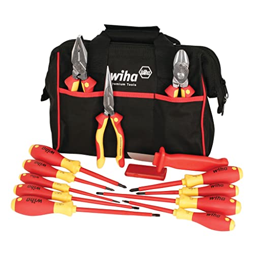 【中古】【未使用・未開封品】Wiha 32878 Insulated Tool Set with Pliers, Cutters, Xeno, Square, Slotted & Phillips Screwdrivers in Tool Box, 13-Piece by Wiha|AJIMURA-SHOP