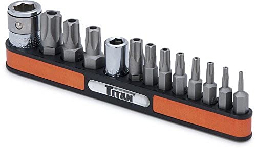 【中古】【未使用・未開封品】Titan Tools 16137 Tamper Resistant Star Bit Socket Set - 13 Piece by Titan Tools