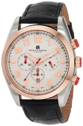 【中古】【未当て嵌める・未開封品】Charles-Hubert, Paris Men\u0027s 3895-RG Premium Collection Rose-Gold Bezel StainlWatch