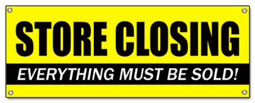 【中古】【未使用・未開封品】ストアClosingバナーSignクリアランス標識Close Everything Must Go Forever 18''x48\