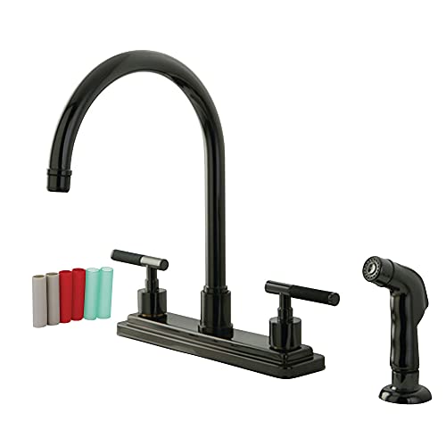 【中古】【未使用・未開封品】Kingston Brass NS8790DKLSP Water Onyx 20cm Centerset Kitchen Faucet with Lever Handle and Matching