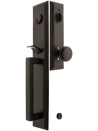 【中古】【未使用・未開封品】メロローズスタイルチューブハンドルセット オイル磨きブロンズ製 プロビデンスノブと2 3/8インチバックセットアンティークハンドル|AJIMURA-SHOP
