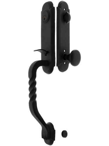 【中古】【未使用・未開封品】San CarlosグリップWroughtスチール一体式スタイルTubular HandlesetマットブラックのJamestownノブと2?3?/ 8センチ