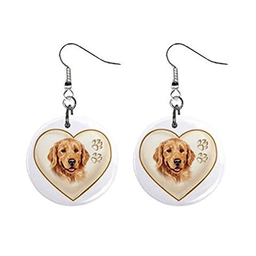 【中古】【未使用・未開封品】Golden Retriever LabハートペットLoverジュエリーボタンイヤリング12977540|AJIMURA-SHOP