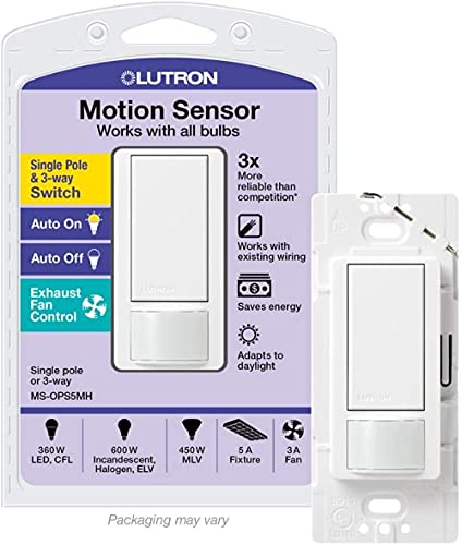 【中古】【未使用・未開封品】Lutron Maestro Motion Sensor switch, no neutral required, 600 Watts Single-Pole/Multi Location, MS-OPS5M-WH, White by Lutron|AJIMURA-SHOP