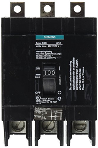 【中古】【未使用・未開封品】Siemens BQD3100 100アンペア 3極 480Y/277V AC 14KAIC ボルト ブレーカー カラー｜AJIMURA-SHOP