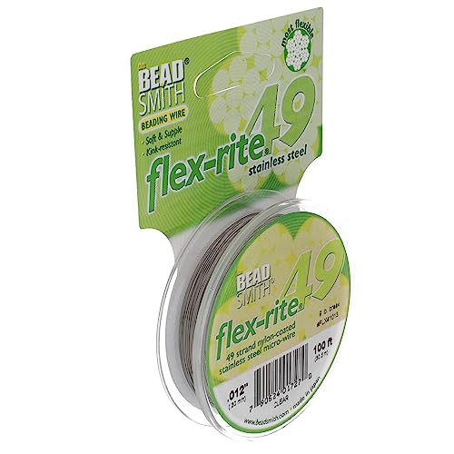 【中古】【未使用・未開封品】49 Strand Flex Rite Beading Stringing Wire .012 Inch 100 Feet Professional Nylon Coated Stainless Steel for Small Hole Beads by BeadSmi｜AJIMURA-SHOP