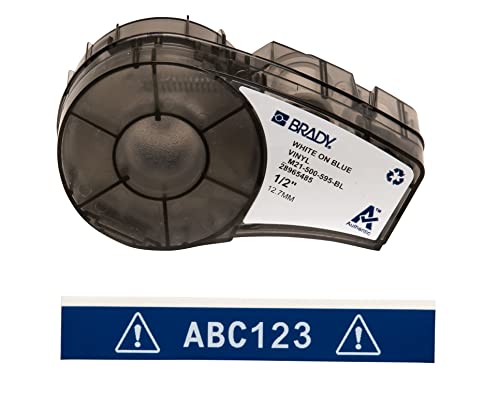 【中古】【未使用・未開封品】Brady M21-500-595-BL BMP21 Tape B- 595 Indoor/Outdoor Vinyl Film Size: 1/2 x 21' WHT/BLU by Brady|AJIMURA-SHOP