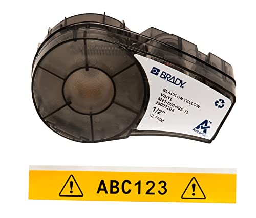 【中古】【未使用・未開封品】Brady M21-500-595-YL BMP21 Tape B- 595 Indoor/Outdoor Vinyl Film Size: 1/2 x 21' BLK/YEL by Brady