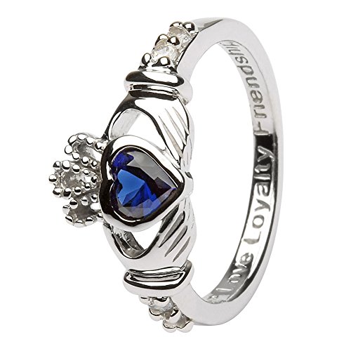【中古】【未使用・未開封品】（クラダ・リング・ストア）Claddagh Ring Store LS-SL90-9 9月誕生月クラダリング スターリングシルバー アイルランド製。