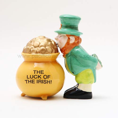 【中古】【未使用・未開封品】Salt & Pepper Shakers Set - LUCK OF THE IRISH New Ceramic Kitchen Gifts 8784