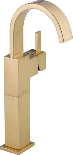 【中古】【未当て嵌める・未開封品】Delta Faucet Vero シンク水道の栓 シングルホールバスルーム水道の栓 ゴールドバスルーム水道の栓 シングルハンドルバスルーム水道の栓 三鞭酒ブロンズ 753L