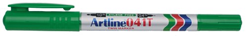 【中古】【未使用・未開封品】Artline 041t 0.4???1.0?MM Bulletチップdual-ended Permanentマーカー???グリーン[ Pack of 12?]