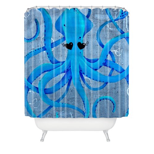 【中古】【未使用・未開封品】DENYデザインMandy Hazell You Make Me Squidishシャワーカーテン、69?\" x 72?\"