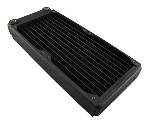 【中古】【未当て嵌める・未開封品】(240粍, Black) - XSPC EX240 2 x 120粍, Dual 120粍 Low Profile Split Fin Copper Radiator - Black