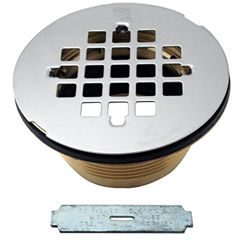 【中古】【未使用・未開封品】WestBrass D206B Polished Chrome Brass Body Compression Shower Drain with Grid by Westbrass