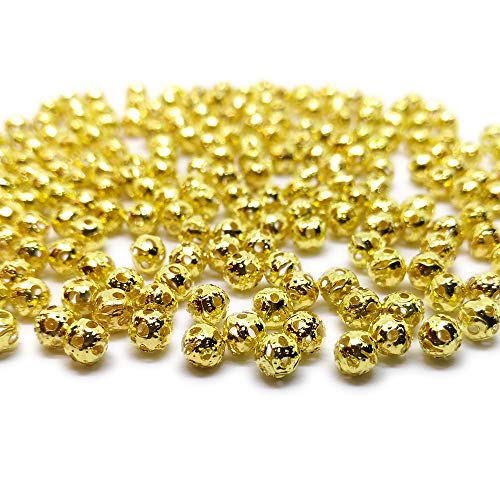 【中古】【未使用・未開封品】Beading Station 200-Piece Filigree Hollow Ball Spacer Metal Beads for Jewelry Making, 4mm, Gold by Beading Station