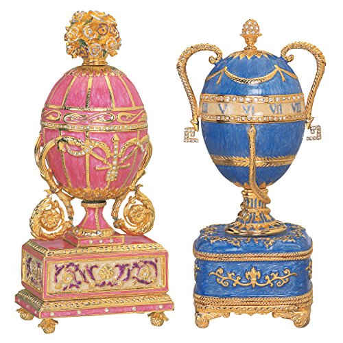 【中古】【未使用・未開封品】(Set of 2) - Design Toscano The St. Petersburg Imperial Enamelled Egg Collection
