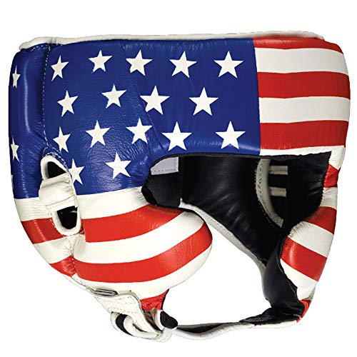 【中古】【未当てはめる・未開封品】(Large, USA Flag) - Ringside Competition Boxing Muay Thai MMA Sparring Head Protection Headgear with Cheeks